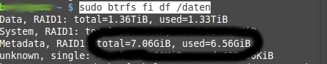 Preview btrfs no space left on device - Metadata